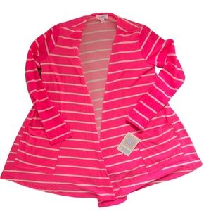 LulaRoe Hot Pink Striped Cardigan | S | NWT